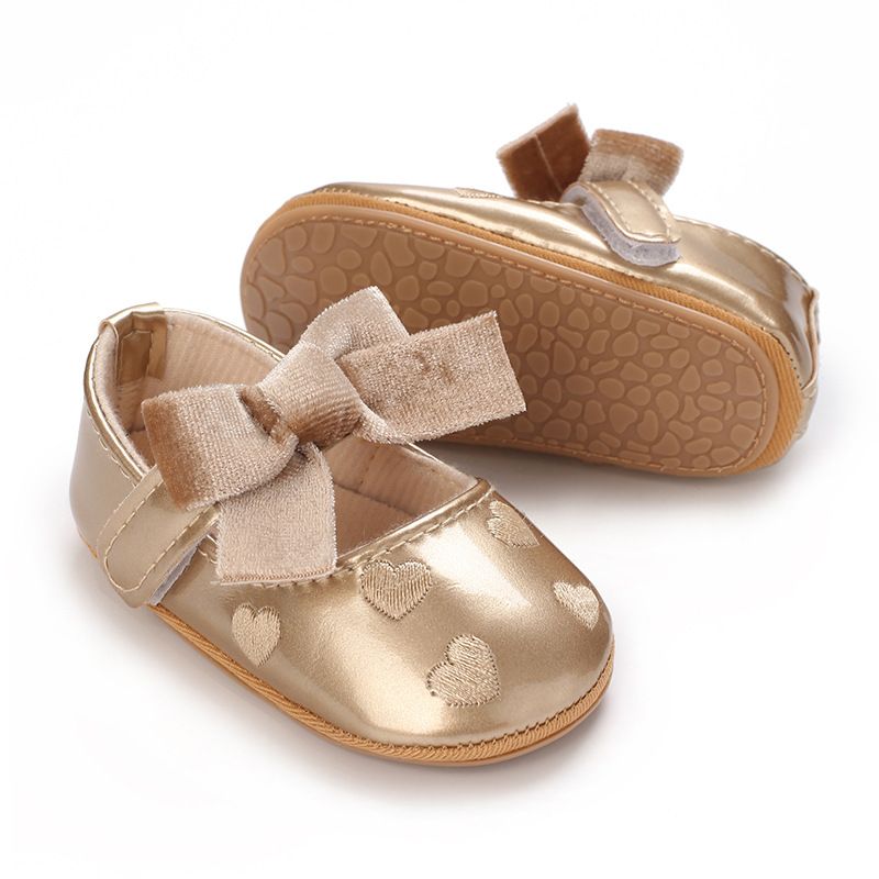 Scarpe per mamma e bambino Primavera e autunno nuove scarpe da principessa per bambina con fiocco antiscivolo con fondo morbido da 0-1 anno_voghion.com