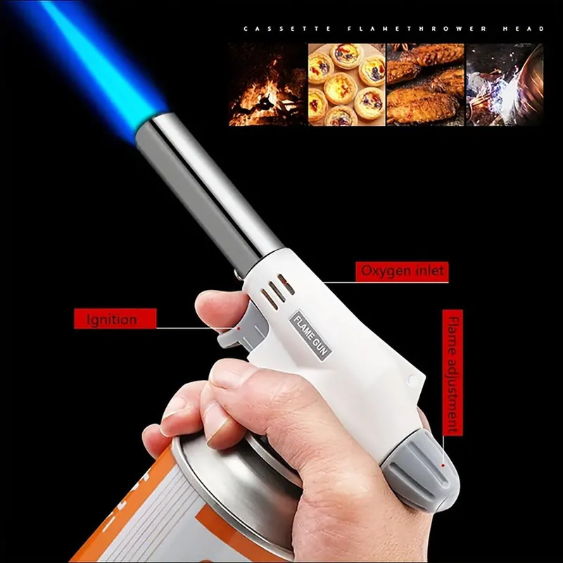 Camping Baking Barbecue Gas Torch Welding Fire Maker Lighter Butane Burner Flame Metal Flame Gun WeldingTorch Lighter Heating_voghion.com