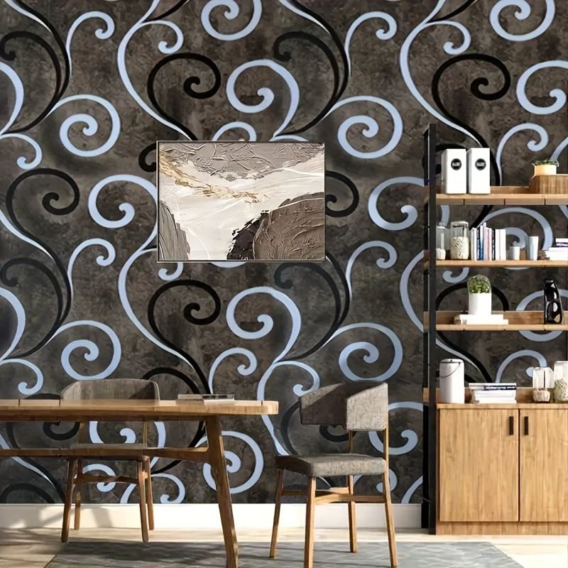 Braune Ranke, geometrische, wasserdichte, moderne Schlafzimmer-Tapete, selbstklebend, für TV-Hintergrund, Wandrenovierung_voghion.com