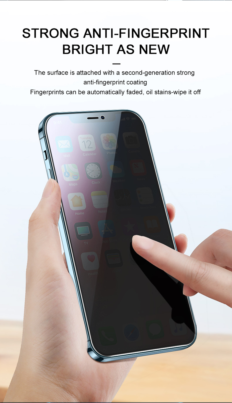 Protecteurs d'écran de confidentialité pour iPhone 12 11 13 Pro Max Mini, trempé Anti-espion pour iPhone XS MAX X SE 6 14 7 8 Plus_voghion.com