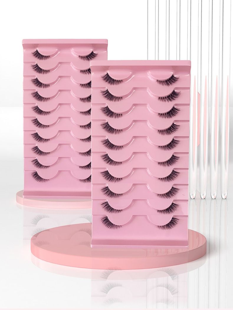 Fox skew fly false eyelashes half eyelashes thick curl chemical fiber ten pairs eyelashes_voghion.com