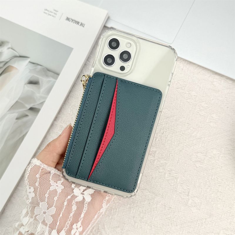 TechGlobe New Model Compatible With IPhone 17 Ultra-Thin Magnetic Holder Wallet Style Back Sticker Storage PU Card Case_voghion.com