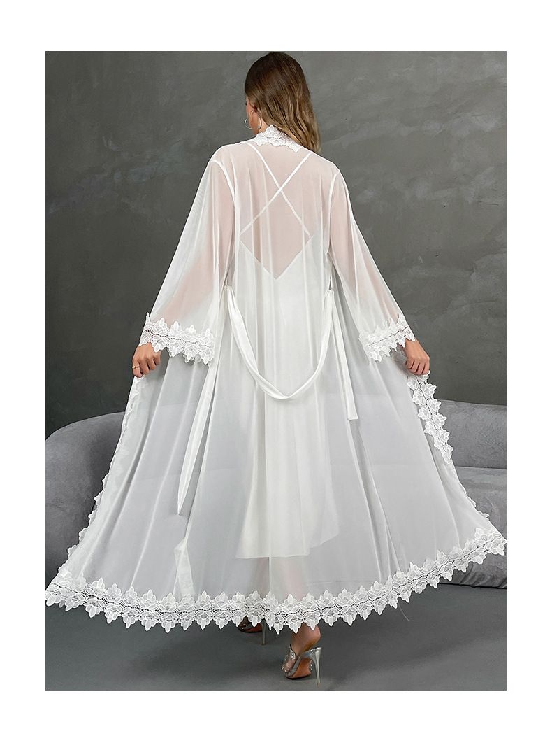 New Morning Robe Sexy Nightgown Backless Temptation Ice Silk Comfortable Outer Robe Pajamas Female Home Suit_voghion.com