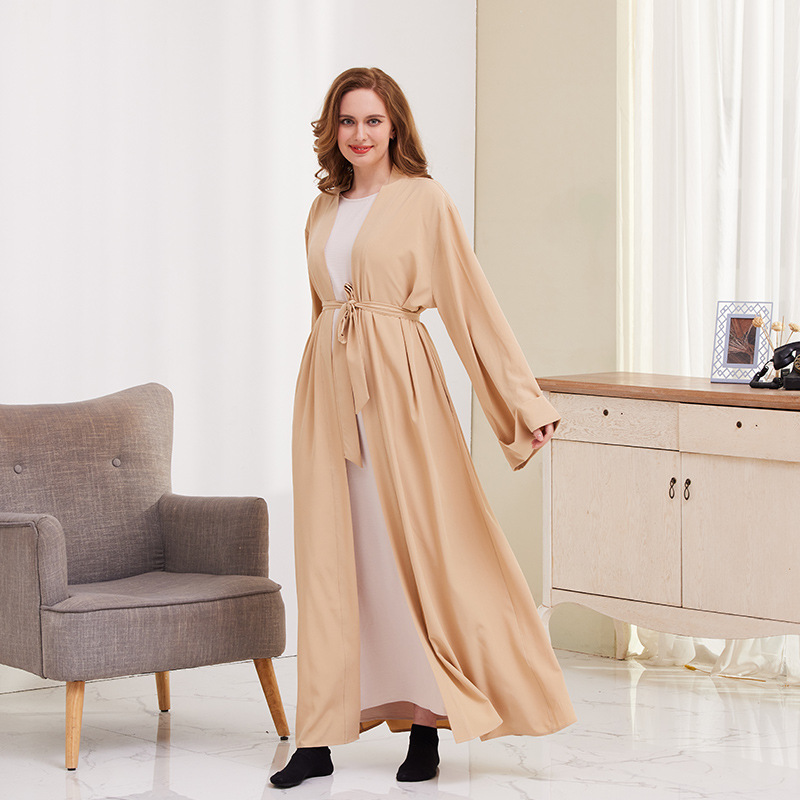 Women's Middle East Dubai dress explosion net color lace cardigan robe_voghion.com