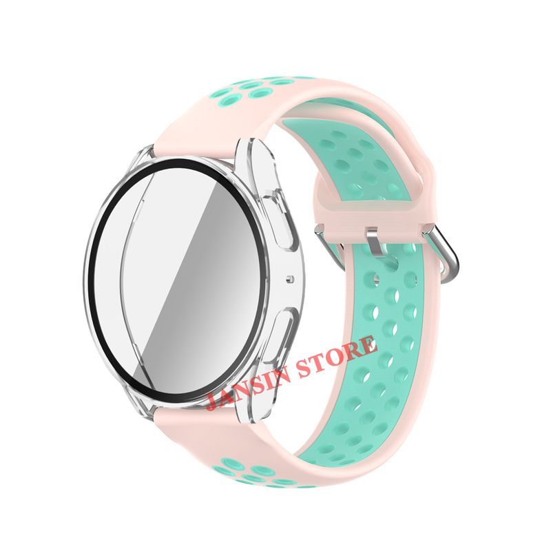 Silikoonist rihmaümbris Samsung Galaxy Watch 7 6 5 4 hingav spordirihm Galaxy 7 jaoks 40 mm 44 mm karastatud klaasist kaitseraua kate_voghion.com