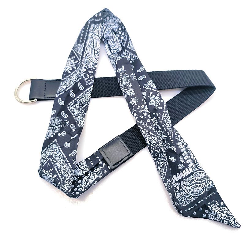 Sciarpa di seta con fibbia a doppio anello in tela, design versatile per gonna, cintura, jeans e accessori alla moda per donna_voghion.com
