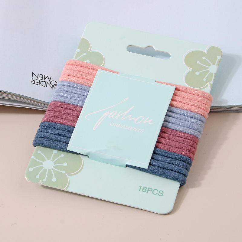New 16-piece set of high-elastic 5.5CM diameter rubber bands Practical and versatile women's hair tie_voghion.com