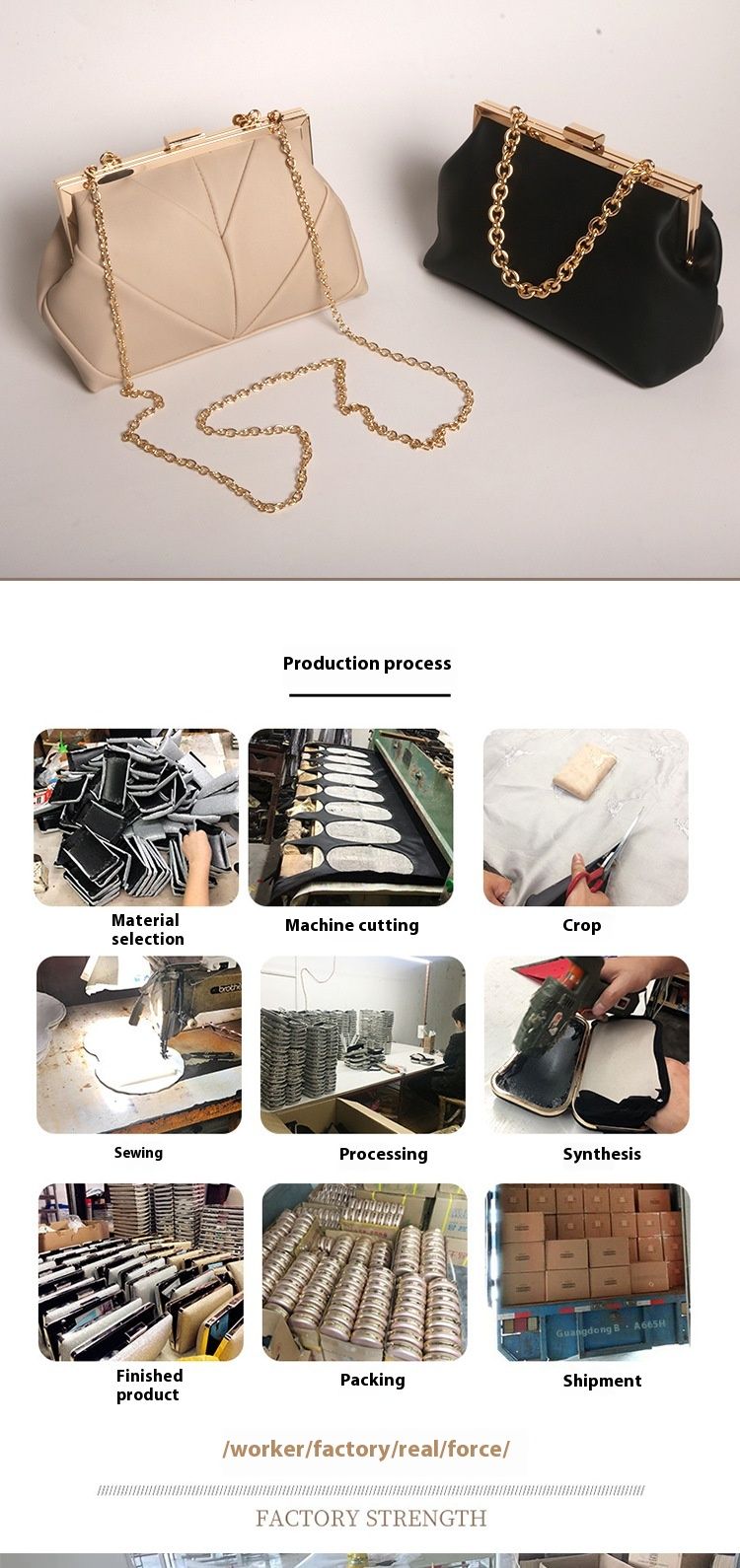 Order new flash hardware strip lock buckle dinner bag, handbag, socialite chain evening bag_voghion.com