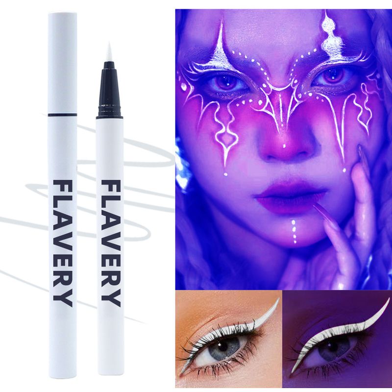 Nieuwe fluorescerende kleurrijke UV-eyeliner, waterdicht, zweetbestendig en langdurig houdende gezichtsverfpen_voghion.com