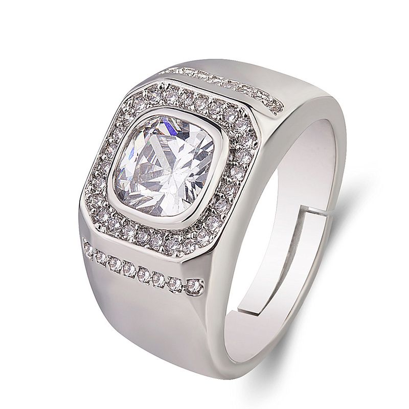 European And American Cross-Border Domineering Diamond-Studded Fashion Couple Adjustable Large Men's Rings Hot-Selling_voghion.com