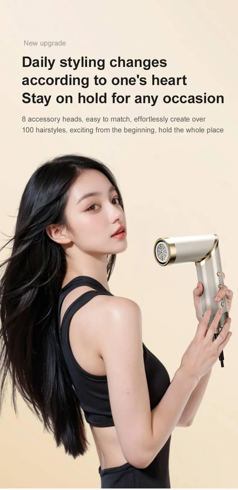 5-in-1 Set: Hot Brush, Curling Iron, Professional Hair Dryer Styling Tool_voghion.com