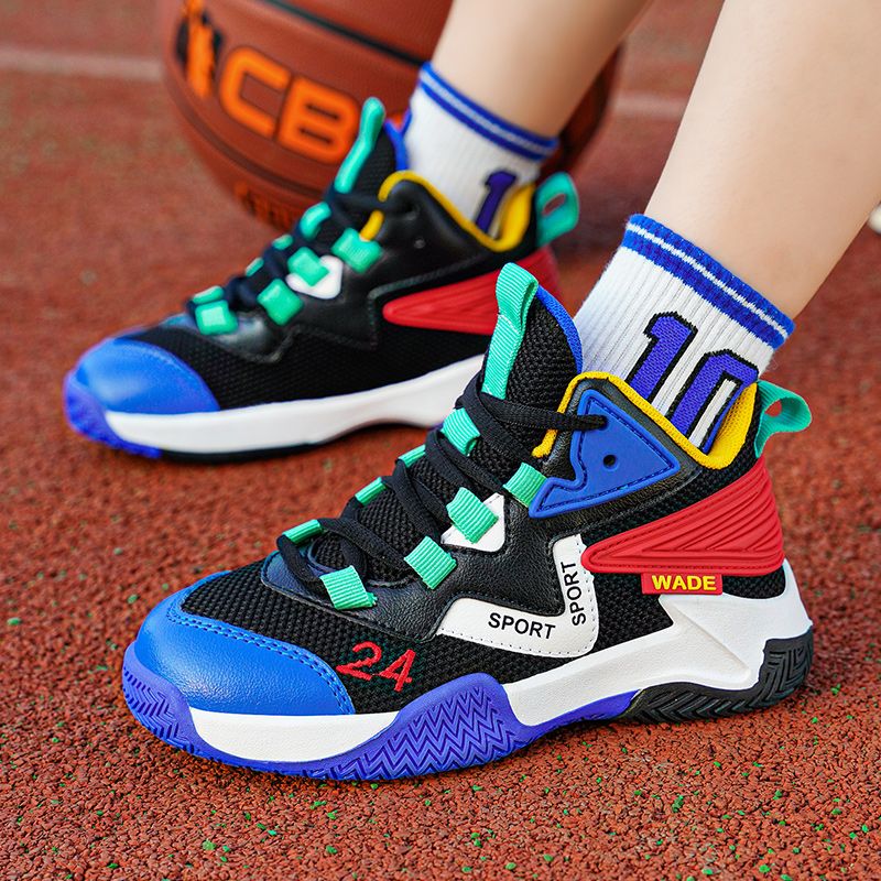 Outdoor Kids Snes 5-16Years Boys Basketball Shoes 2024 Fashion Children's Soft Sole Breathable Running & Walking_voghion.com