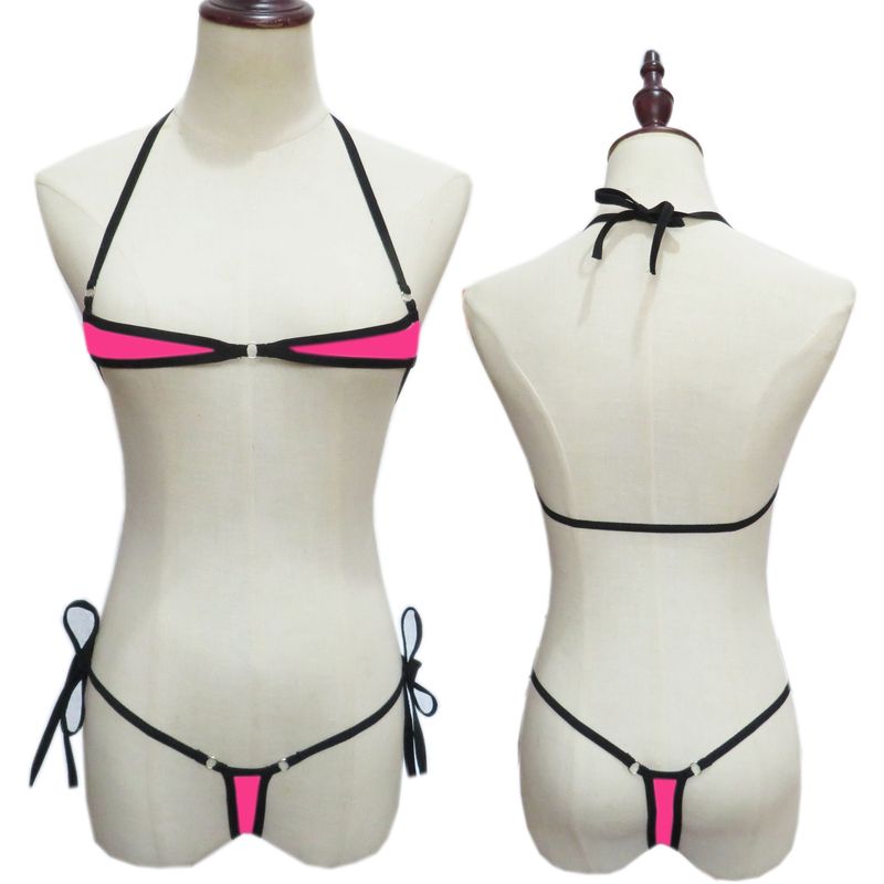 Dessous Mini Badeanzug Bademode Dame Sexy Perspektive Drei-Punkt Bikini Anzug_voghion.com