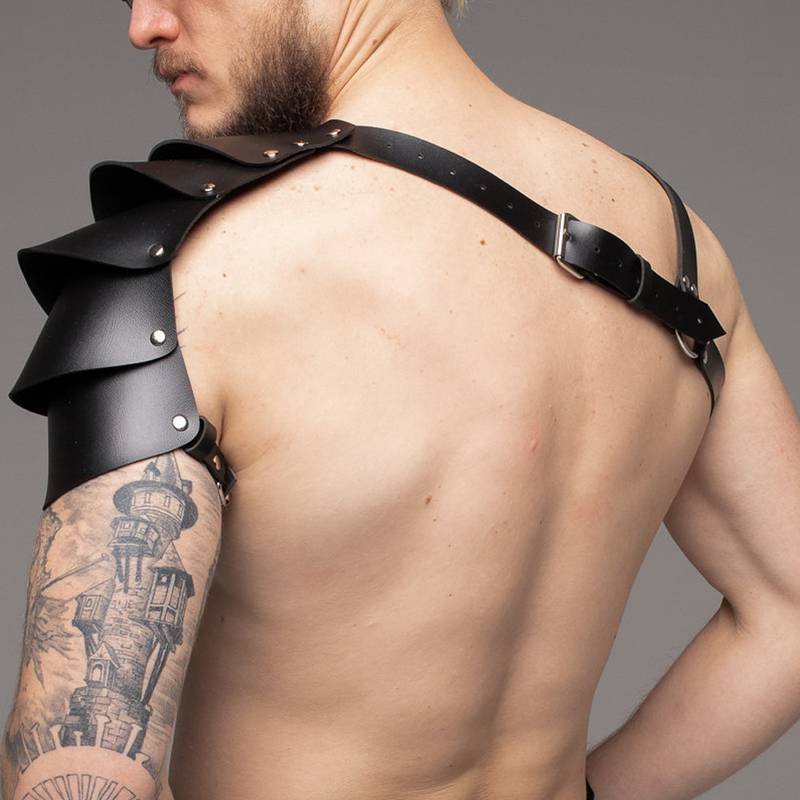 Brust mittelalterliche Rüstung Schulter PU Leder Harness Mann Steampunk Brustpanzer Cuirass Gothic Hexe Cosplay Kostüm_voghion.com