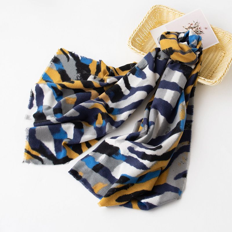 cashmere with high-end feel, women's 2024 autumn and winter tiger skin animal pattern print versatile warm_voghion.com