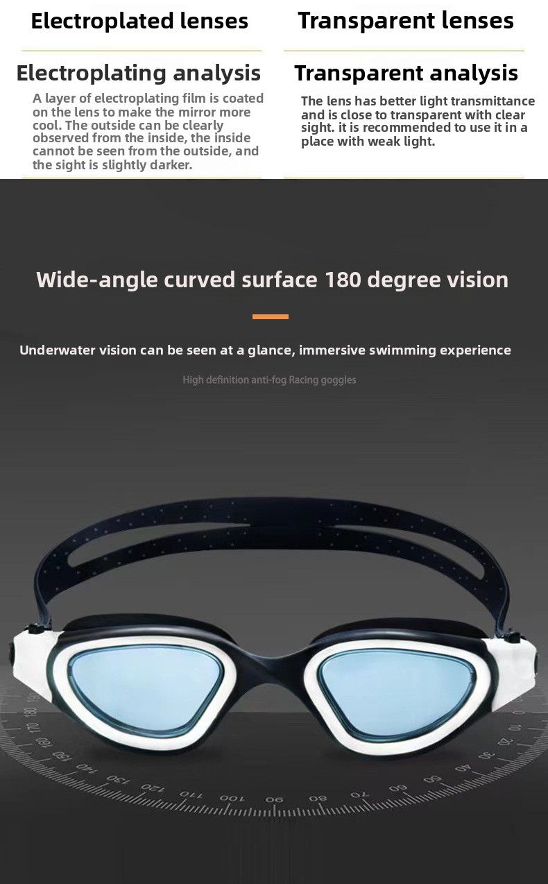 Cross-border Best-selling Swimming Goggles, Waterproof, Anti-fog, High-definition, Electroplated, Swimming Glasses, Men's And Women's Casual Style, Pr_voghion.com