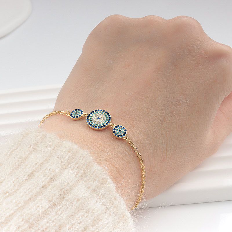 Braccialetto di lusso in argento puro con diamanti e luce, serie Demon Eye, per donna, stile Ins, molto venduto_voghion.com