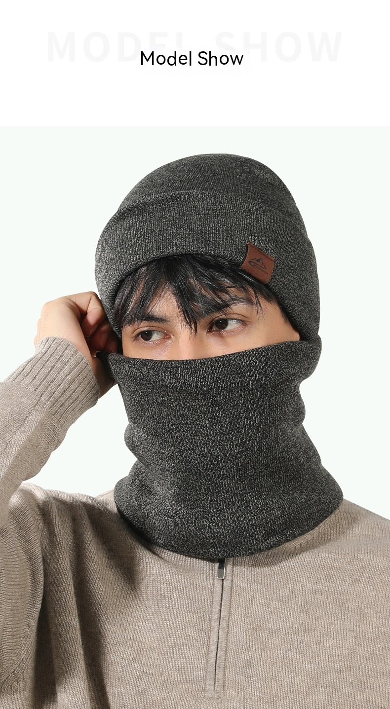 Sciarpa invernale in lana per cappello Set in due pezzi per uomo e donna, sciarpa calda antivento e resistente al freddo, ispessita e morbida, cappello lavorato a maglia_voghion.com