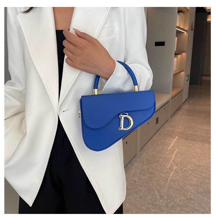 Bags2023 new solid color box bag hard handle handbag personality design versatile shoulder bag fashion Messenger bag_voghion.com
