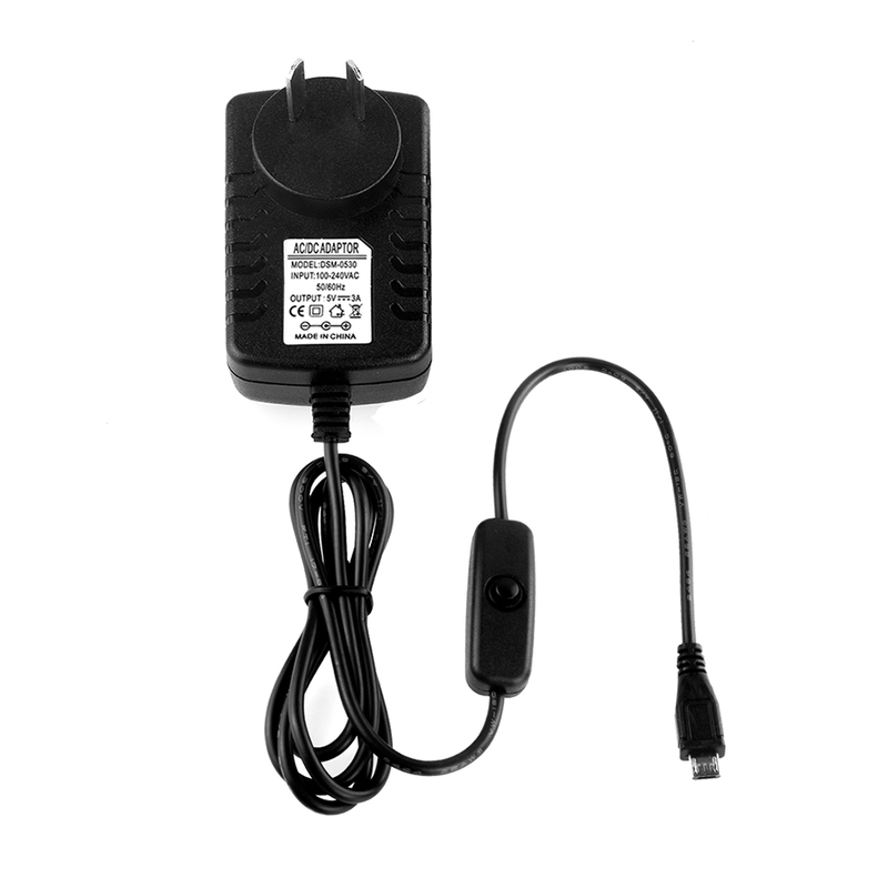 US/AU 5v 3a Micro Usb Ac Power Adapter Charger Supply 5v3a With Power On/Off Switch For Raspberry Pi 0 3 2 Model B B+ A+ Plus_voghion.com