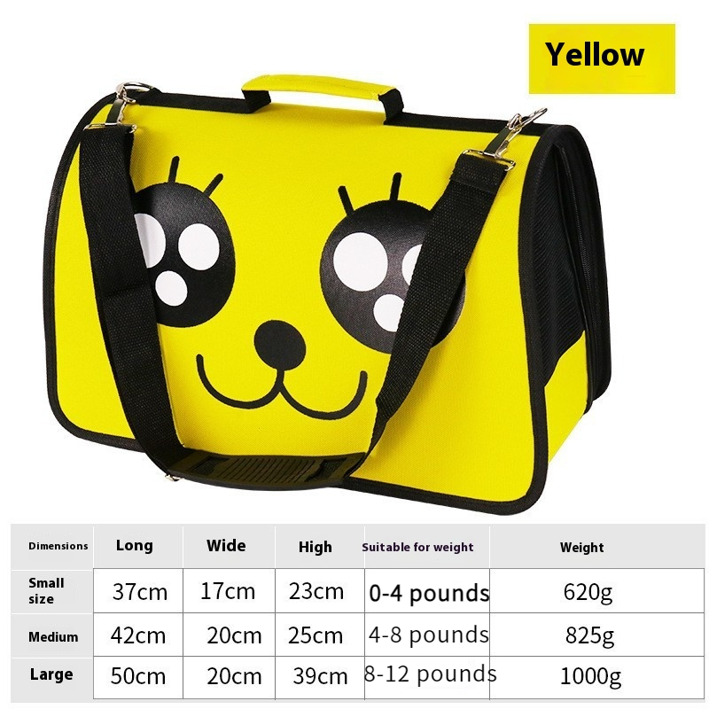 Sac à main respirant pour chat mignon de dessin animé, nouveau sac pour animaux de compagnie, sac à bandoulière portable en tissu Oxford pour chien pour une utilisation en extérieur_voghion.com