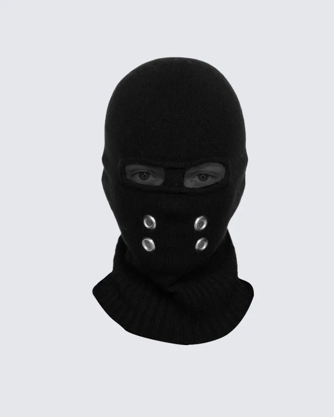 Herrenmützen Herbst und Winter Kleines Geldmuster Dreiloch-Strickmütze für Männer und Frauen Skimütze Erwachsenenmütze Warmer Nackenschutz Radfahren_voghion.com