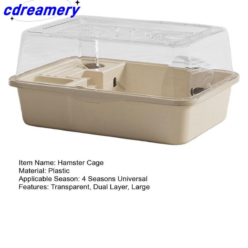 Transparent Hamster Cage Kid-friendly Hamster Enclosure Spacious Double Layer Hamster Cage With Top Opening For Small For Bunny_voghion.com