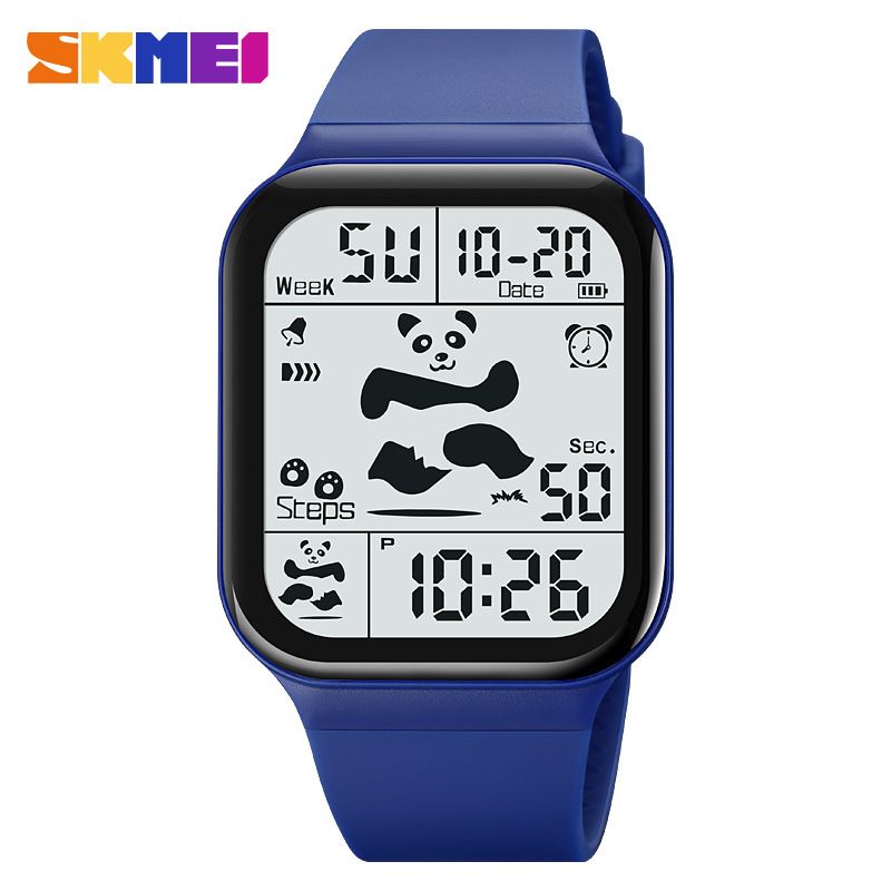 Shikemei Nieuwe Vierkante Multi-kleurige Panda Multifunctionele Sport Waterdichte Internet Celebrity Elektronische Horloge Voor Mannen En Vrouwen_voghion.com