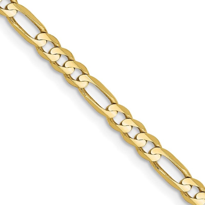 10K 3mm Flat Figaro Chain_voghion.com