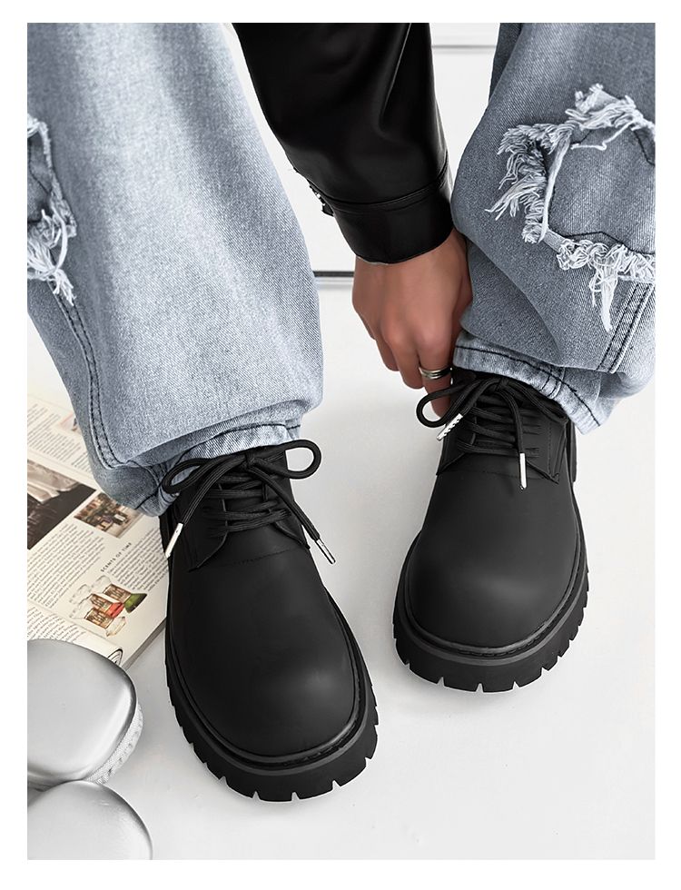 Scarpe Derby retrò casual eleganti con suola spessa_voghion.com