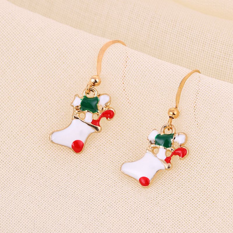 Earring set, long snowflake, elderly tree, cane, bell, alloy ear accessory for women_voghion.com