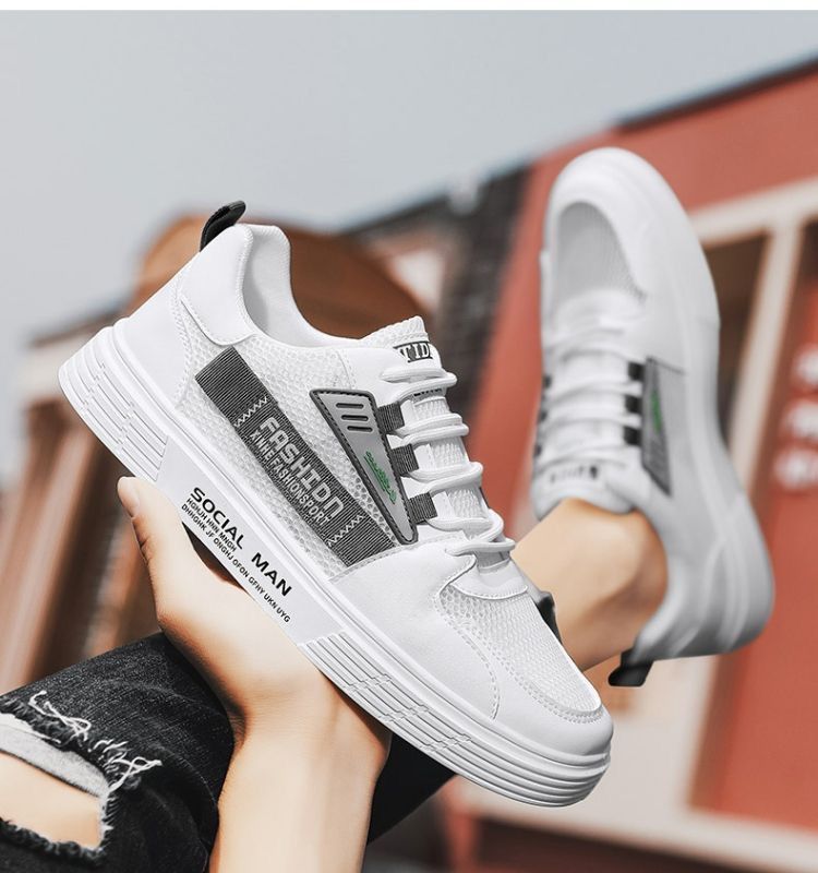 Sommer Herren Neue Atmungsaktive Hohl Mesh Für Männliche Studenten Trendy Vielseitige Weiß Tuch Casual Board Schuhe_voghion.com