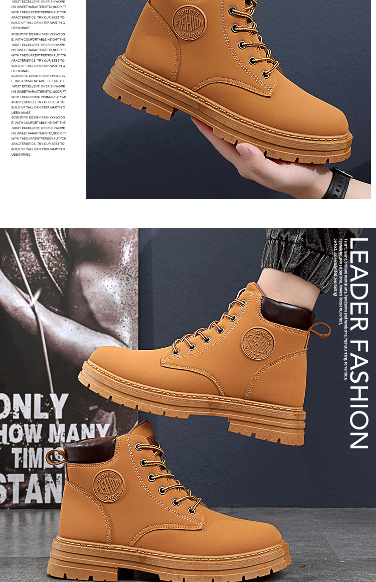 2023 nova moda clássica masculina de outono, durável, à prova d'água, botas martin de cano alto com fundo macio, antiderrapante_voghion.com
