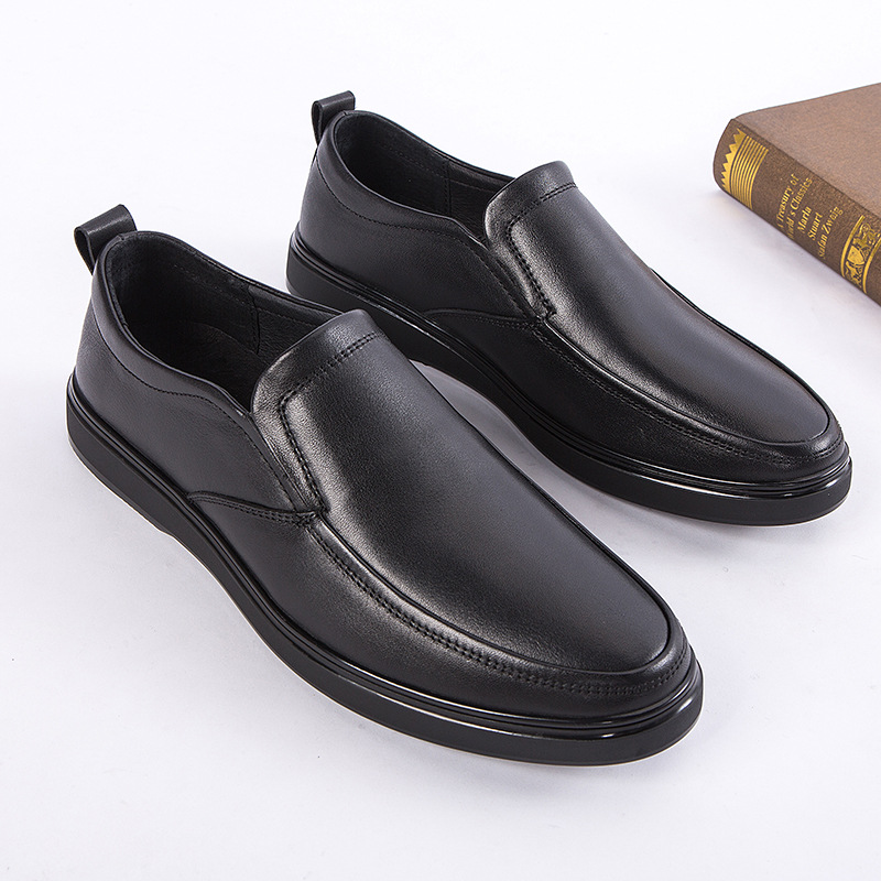 Voyage 2025 Autunno Inverno Nuove Scarpe Casual da Lavoro in Pelle Slip-On Comode e Lucide per Uomini di Mezza Età e Anziani_voghion.com