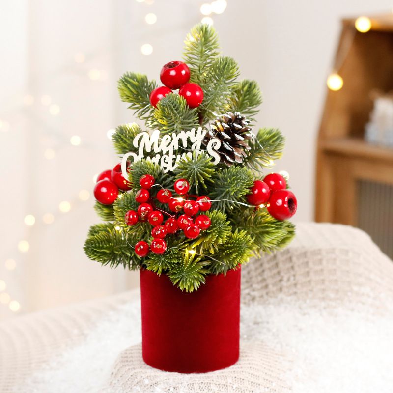 Christmas Decorations INS Nordic Style Led Pine Cones Nobelson Mini Christmas Tree, Tabletop Ornaments_voghion.com