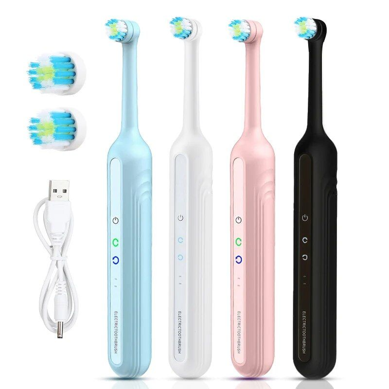 Adult Rotating Electric Toothbrushes Tails Sonic Teeth Whitening Rechargeable 4 Colors Options Timer IPX7 Brush_voghion.com