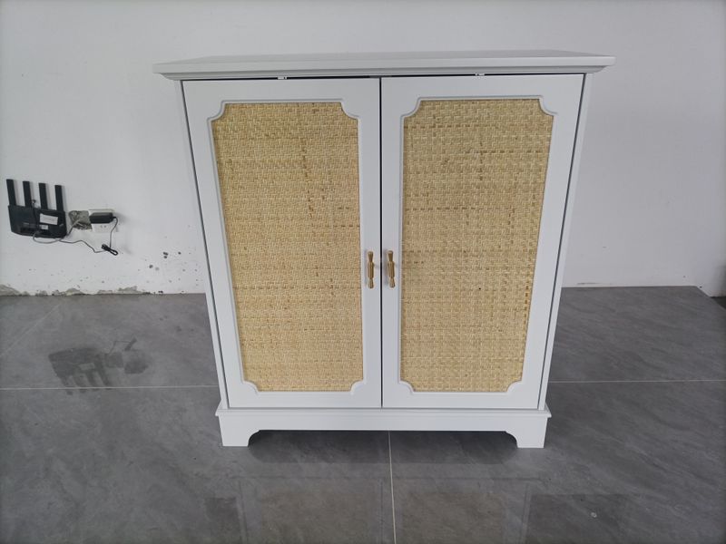 Credenza Mit Rattan-Dekortüren, Weinschrank, Konsolentisch Für Flur_voghion.com