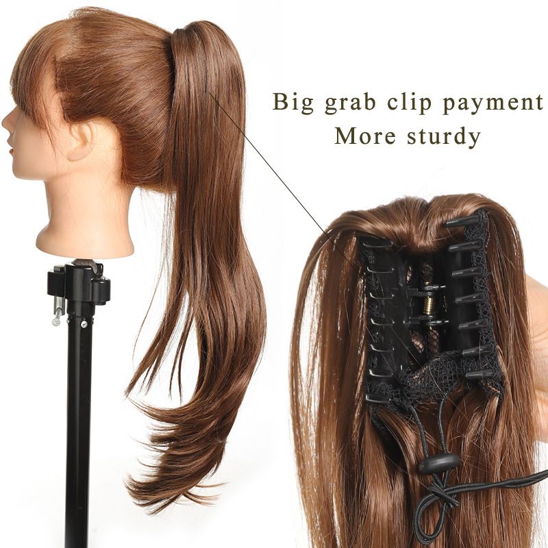 Parrucca da donna con coda di cavallo a clip, con cambio naturale dell'acconciatura, in fibra chimica, 50 cm_voghion.com