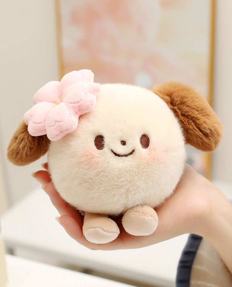 Stress Relieving Cute Pet Pinch Music Decompression Ball Plush Toy Elephant Kitten Pendant Puppy Rabbit Doll Keychain_voghion.com