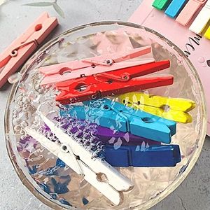 100-Pack Birch Wood Clips - 2.9" Colorful Multi-Use_voghion.com