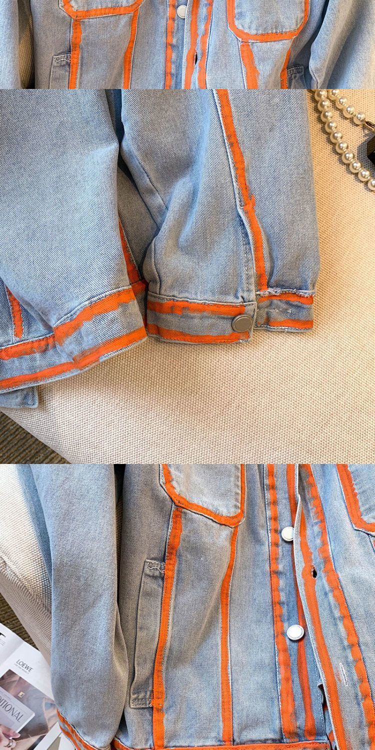 Damenbekleidung Frühling und Herbst neue Design-Jeansjacke Damen lose große Größe Fett mm Jacke Top Ins Trend_voghion.com