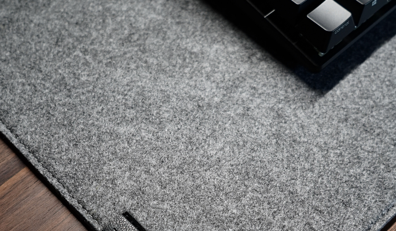 Gwang Felt Cork Black Gray Extra Large Mouse Pad_voghion.com
