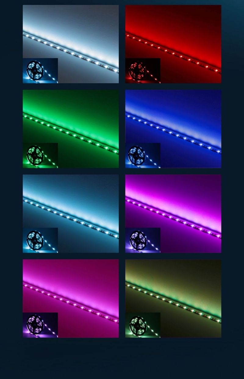 5V USB Bluetooth RGB LED Strip Lights – 5050 & 2835 Dual-Chip TV Backlight, Waterproof & Music Sync (Remote Controlled, 5M Length)_voghion.com