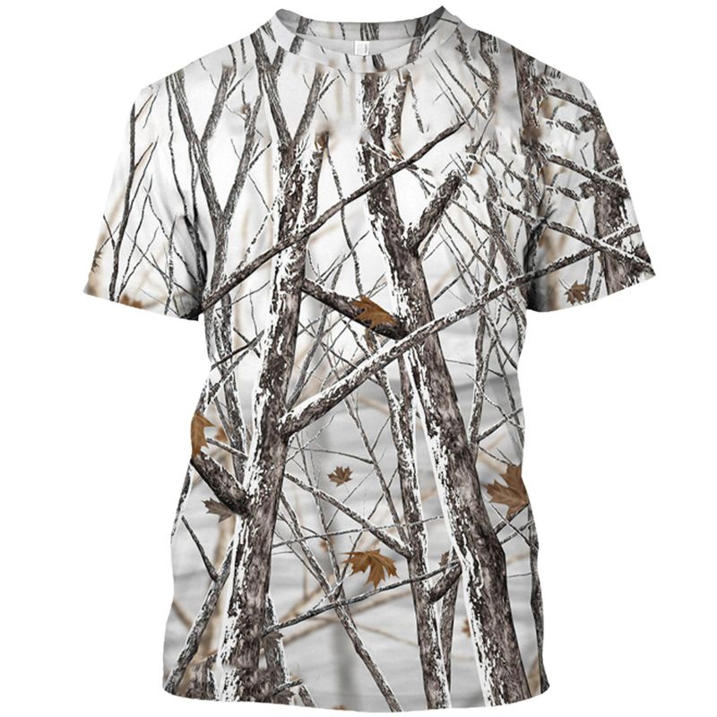 Outdoor Camouflage Jungle Camo Sommer Herren T-Shirt Lustiges O-Ausschnitt Schnelltrocknend Lose Jagd Tough Guy Persönlichkeit Kurzarm Top_voghion.com