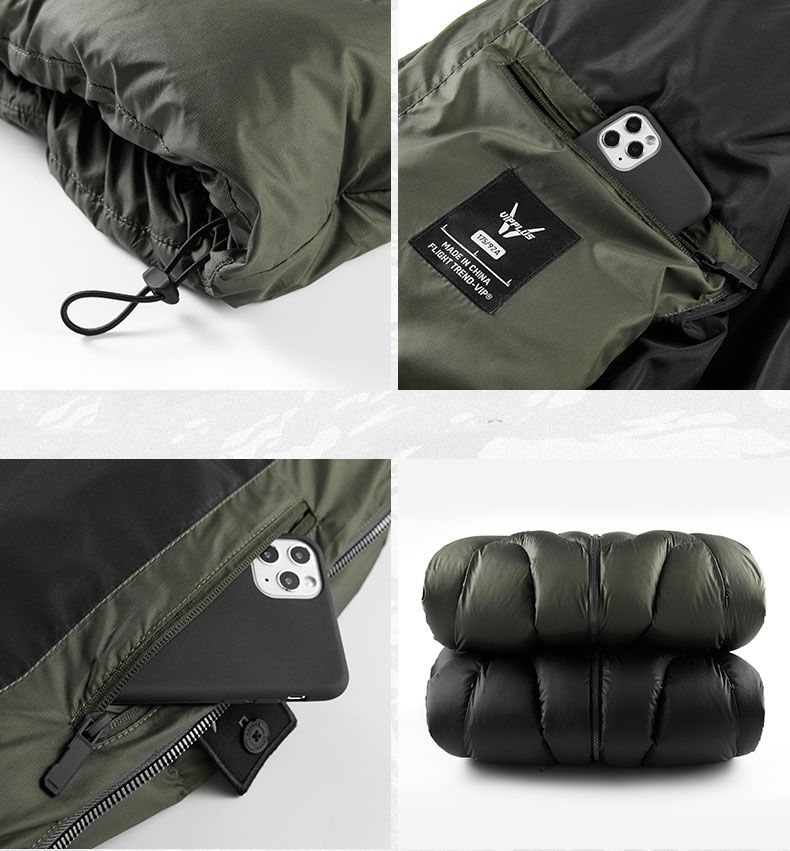 Men's Functional Style Jacket Thicken White Duck Fluffy Coat Cold Resistant Warm Down Overcoat For Male_voghion.com