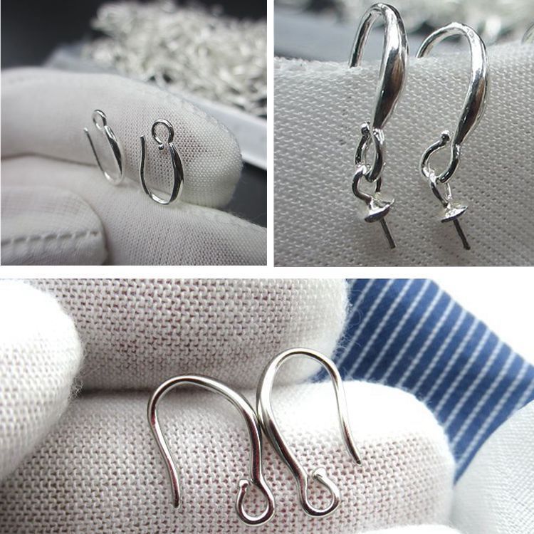 Accessori fai da te S Materiali per orecchini in argento sterling Orecchini in stile coreano Ganci per orecchini lisci, semplici e minimalisti_voghion.com