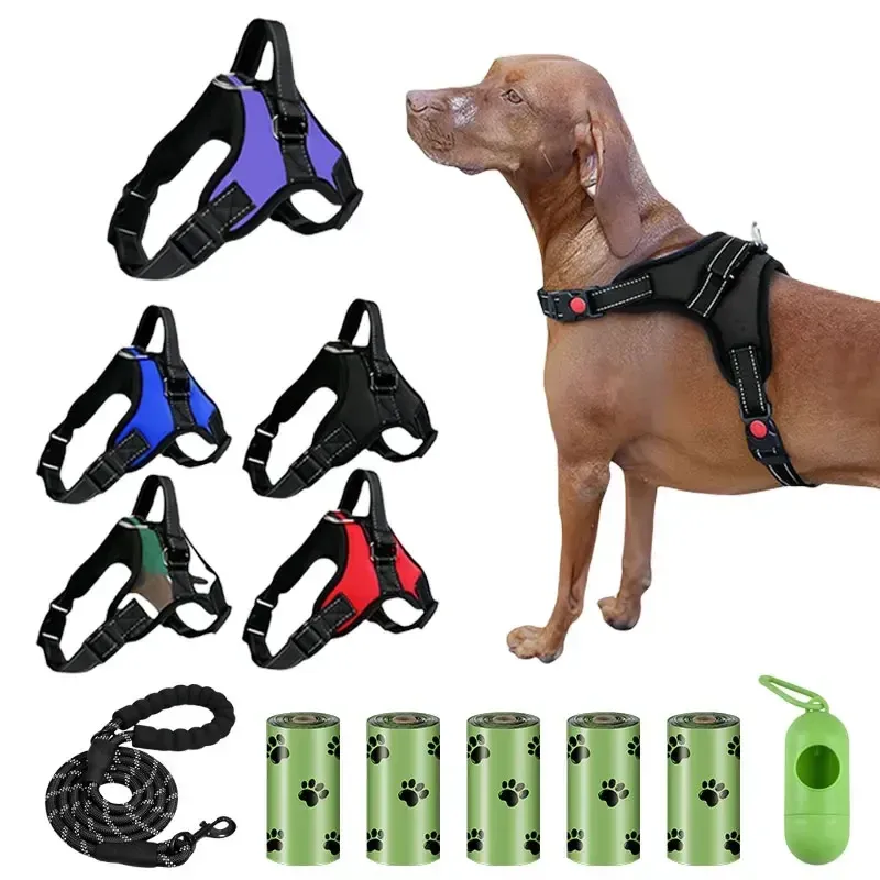 Dog Leash Set, Adjustable Small And Medium Dogs, Chest Strap For Outdoor Walks, Pet Supplies_voghion.com