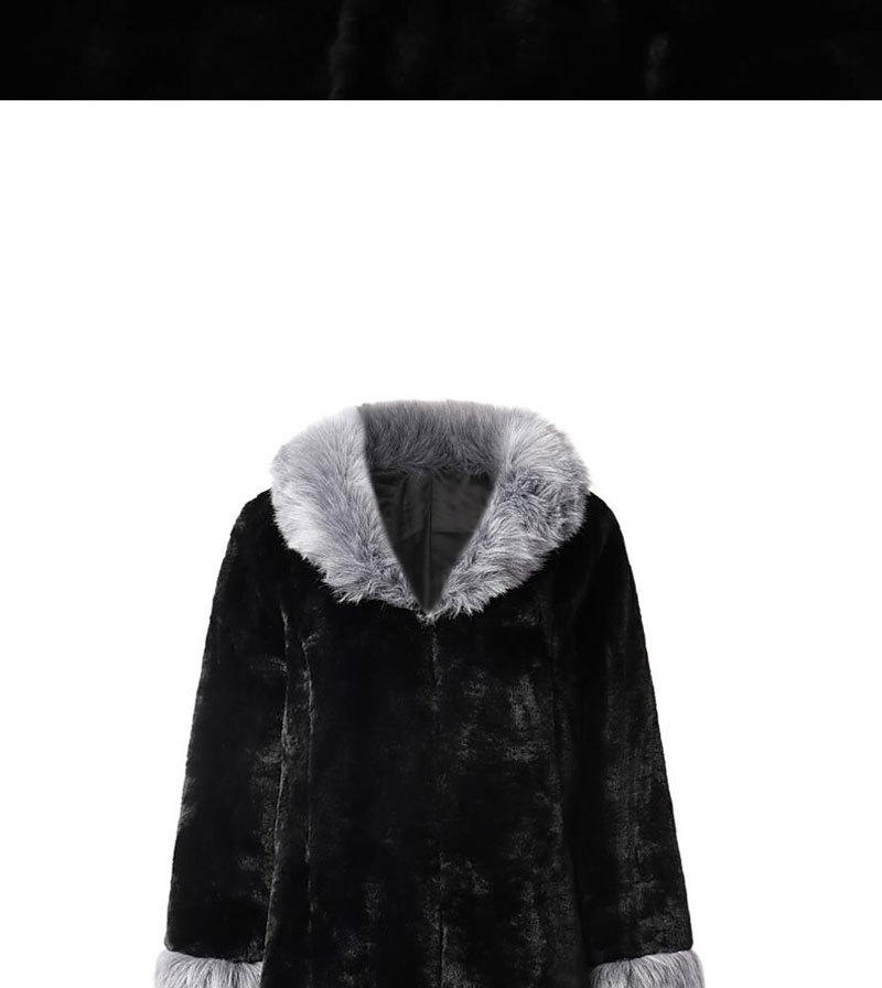 Damenmode-Kaninchenfellmantel, weiß, doppelseitiger Rundhals-Langarm-Pelzmantel_voghion.com