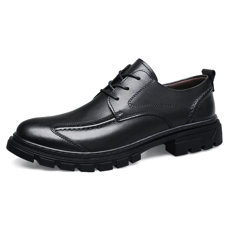 Large Size 45 46 47 Autumn Winter New Business Casual Men's Genuine Leather Soft Sole Derby Shoes_voghion.com