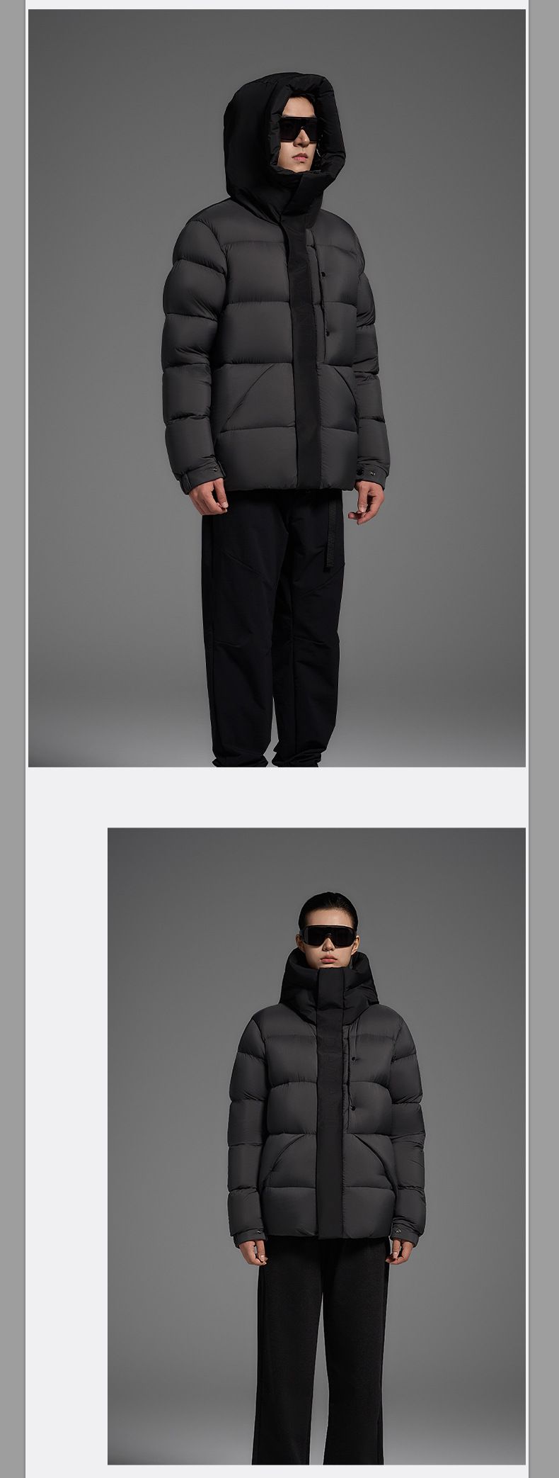 Parka com capuz de penas de ganso premium para homens - Casaco de inverno ultraquente com enchimento de 800, à prova d'água e de vento, disponível em preto fosco_voghion.com